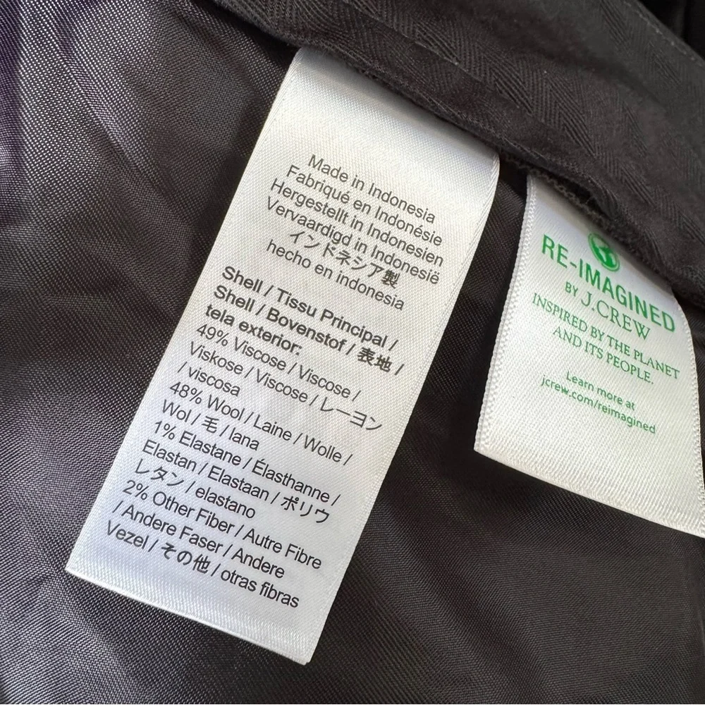 J. Crew NWT Creased Trouser in Japanese Wool Blend 36X32